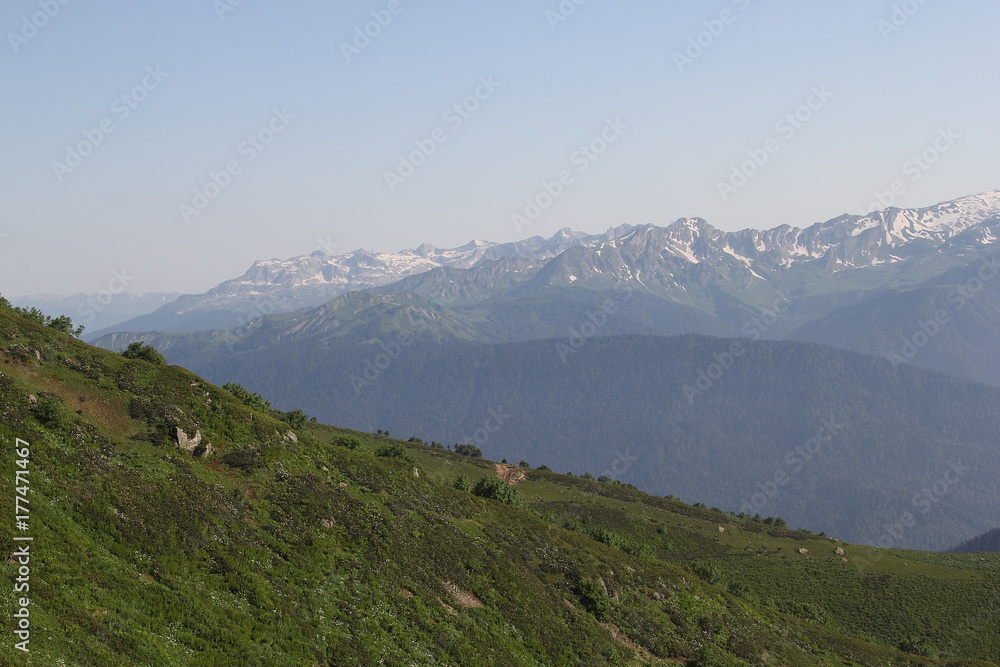Fototapeta premium Mountain in Kaukasus, Red Valley, 2017