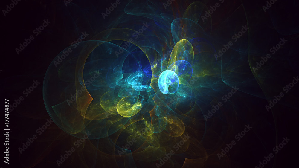 Fototapeta premium 3D rendering abstract fractal light background