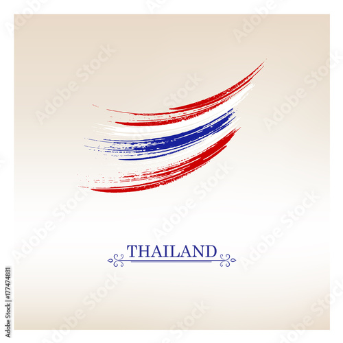 Abstract hand painted flag of Thailand. Vector element for design.