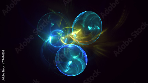 3D rendering abstract fractal light background