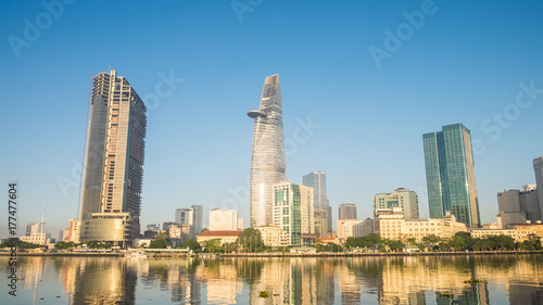 View of Downtown Saigon, Ho Chi Minh city, Viet Nam. Ho Chi Minh city is the biggest city of Vietnam and is the economic center of the country