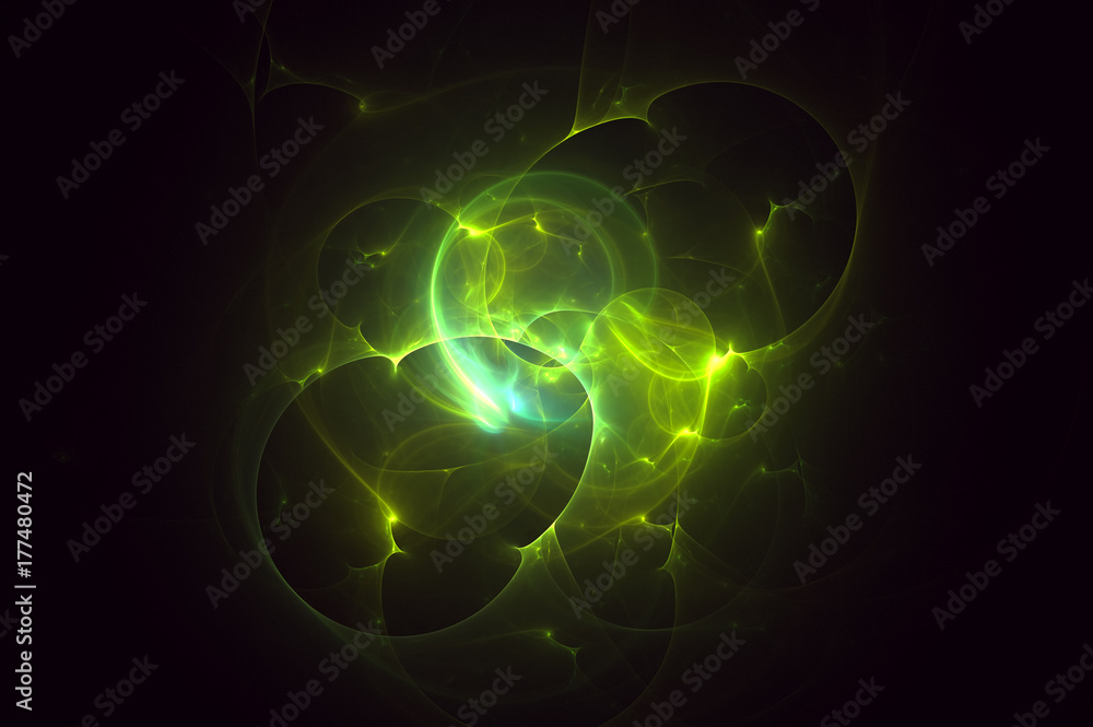 Naklejka premium 3D rendering abstract fractal light background