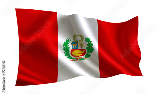 Peru flag. A series of flags of the world.  