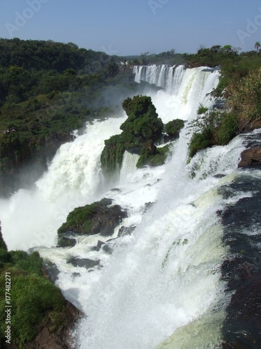 UNESCO world nature heritage  the thunderous Iguazu waterfalls in south America between Argentina and Brazil