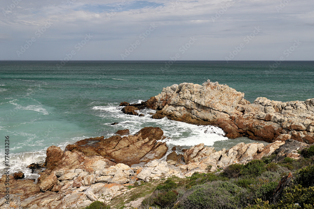 Ocean and coast landscape in Hermanus, South Africa Ocean and coast landscape in Hermanus, South Africa