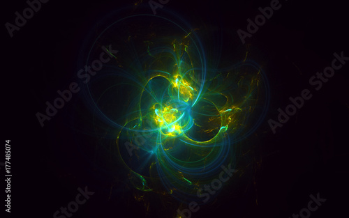 3D rendering abstract fractal light background