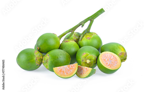  Areca nut on white background