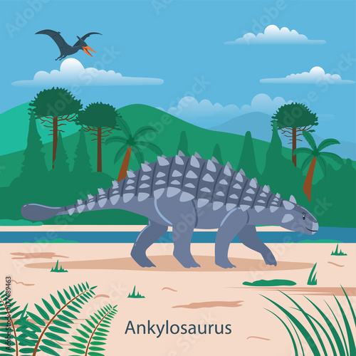 Ankylosaurus. Prehistoric animal