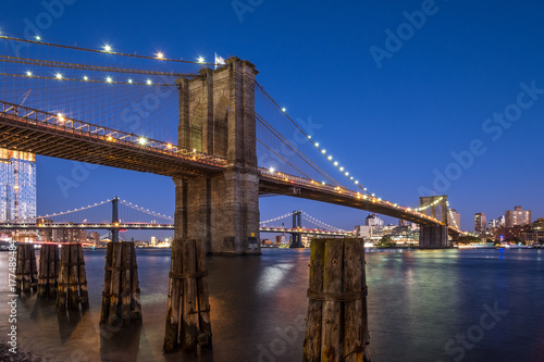 Brooklyn Bridge and Manhattan Bridge viewed from Manhattan