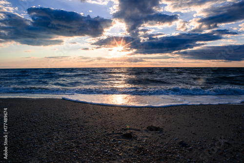 dramatic beach sunset