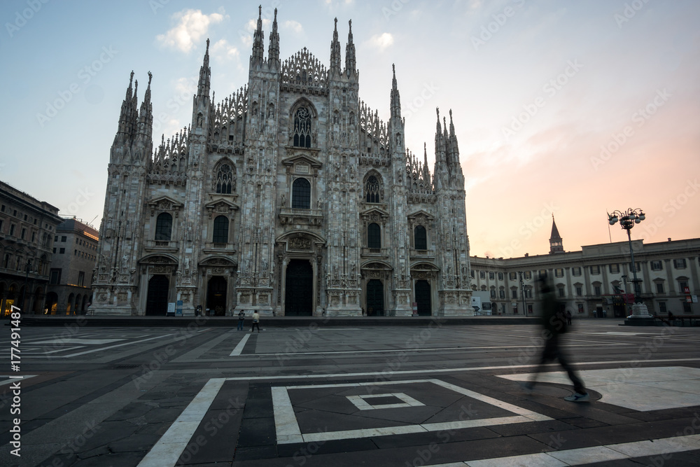 Milan Duomo during sunrise
