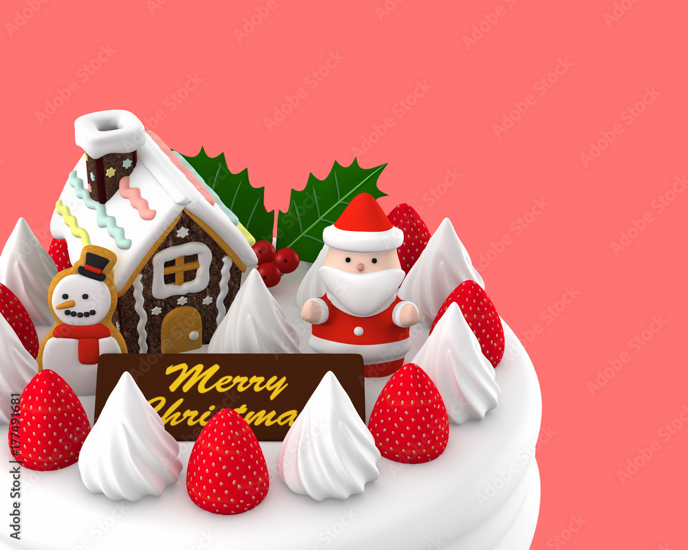 クリスマスケーキ 3dイラスト Stock Illustration Adobe Stock