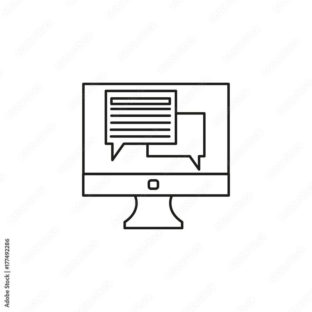 chat on computer icon chat on computer icon