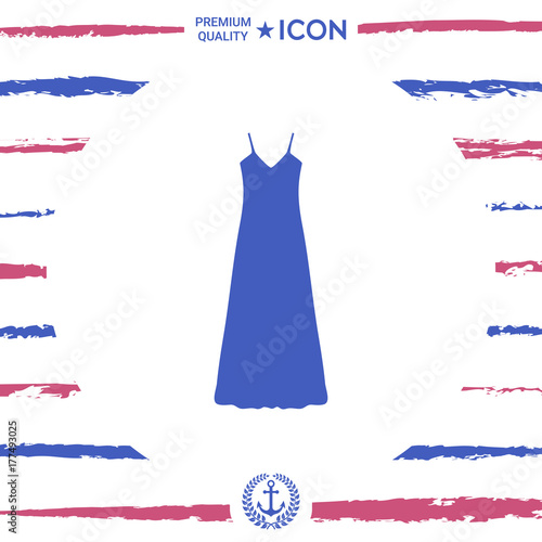 Long Dress, Evening dress, combination or nightie , the silhouette. Menu item in the web design