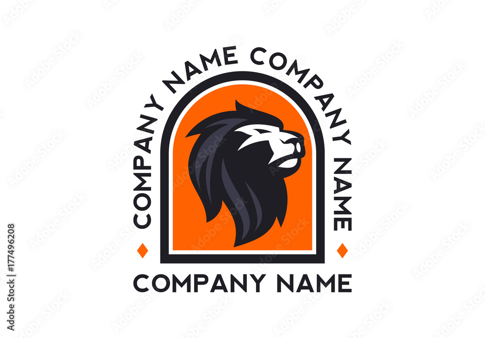 Obraz premium unique lion logo illustration