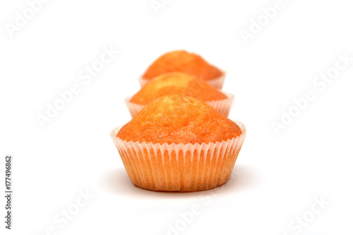 Muffins isolated on white background