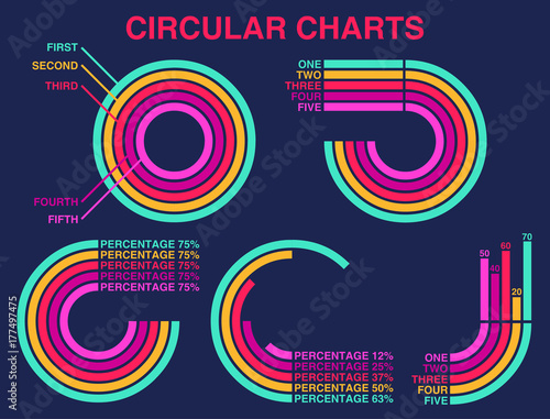 Circular Charts & Graphs Inforgraphics