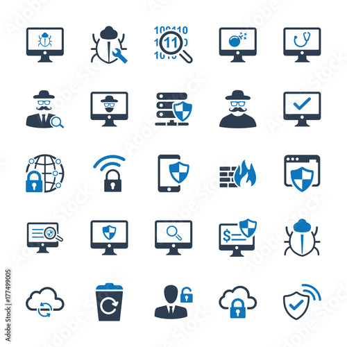 Cyber Security Icons - Blue Version