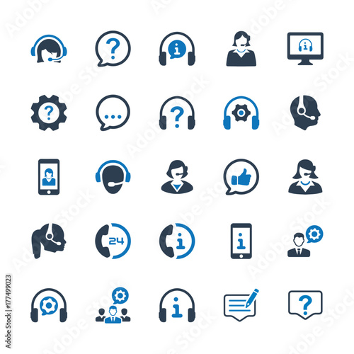 Customer Support Icons - Blue Version