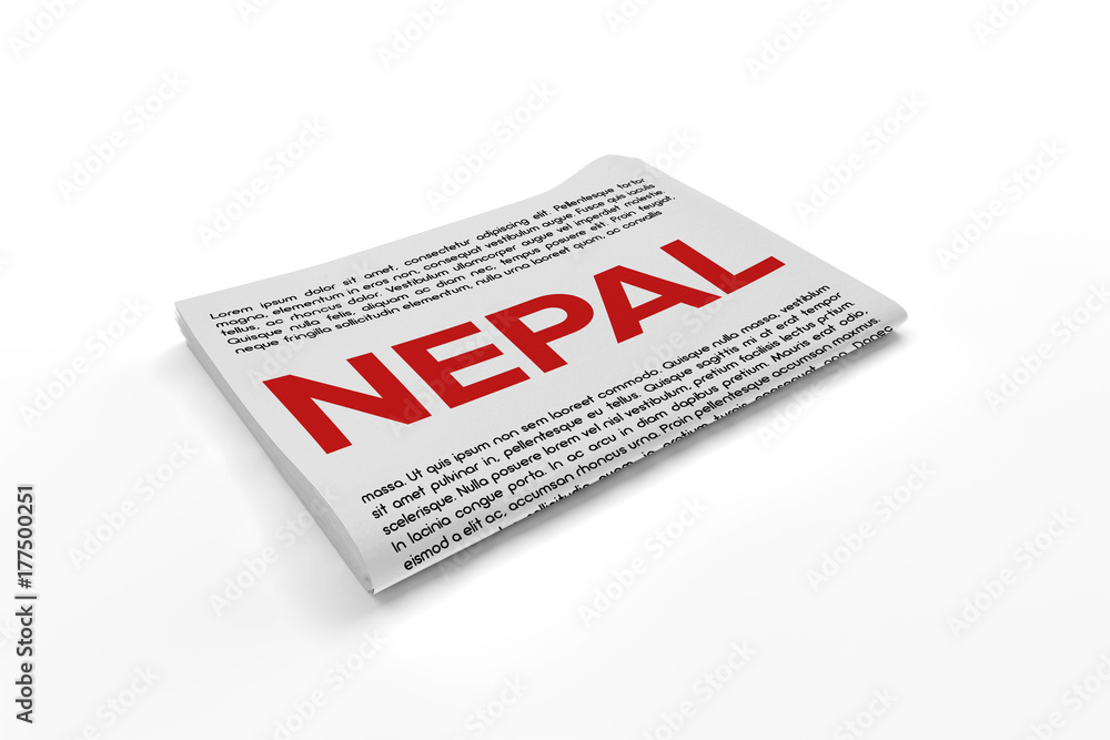 Nepal on Newspaper background Nepal on Newspaper background