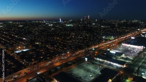 Wallpaper Mural Aerial View Flying Through South Philadelphia Towards Center City at Night Torontodigital.ca