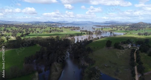 Bowna creek farms towards Hume lake and Murray river agricultural region of NSW.
 photo