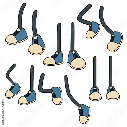 vector set of cartoon leg