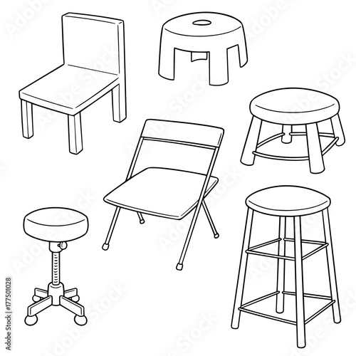 vector set of chairs