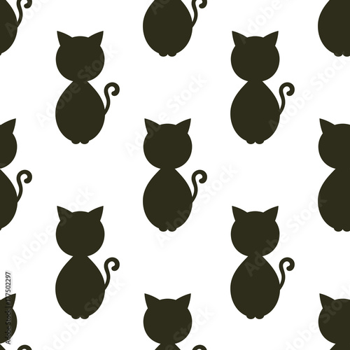 Cat geometric seamless patt...
