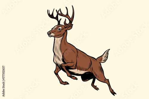 running deer jump