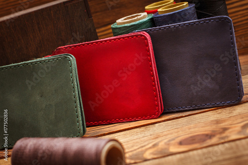 Leather goods, men's accessories. Handmade wallet.