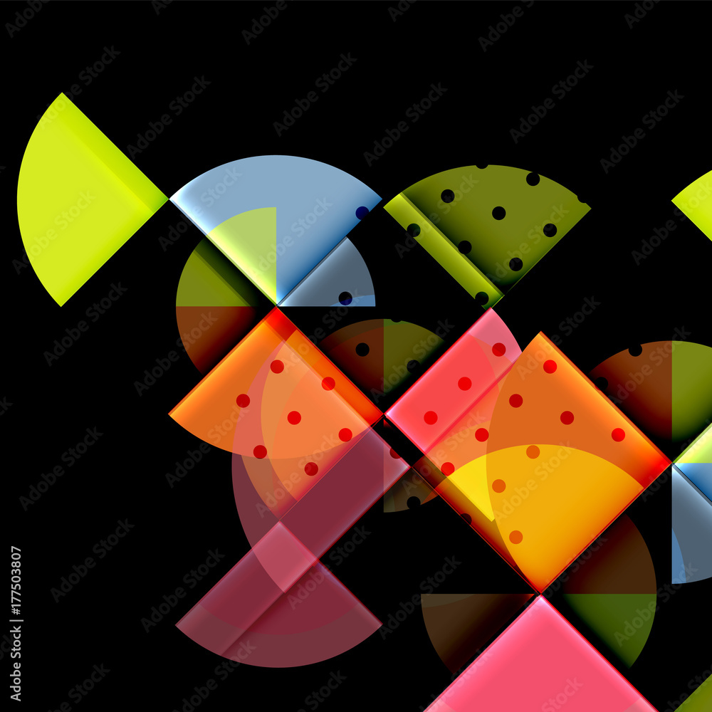 Circle elements on black background Circle elements on black background
