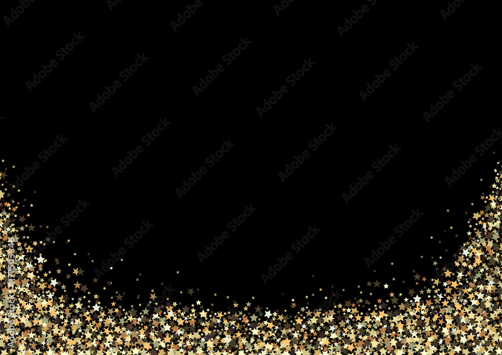 Luxury Background with Gold Stars Sparklers - Glittering Illustration, Vector