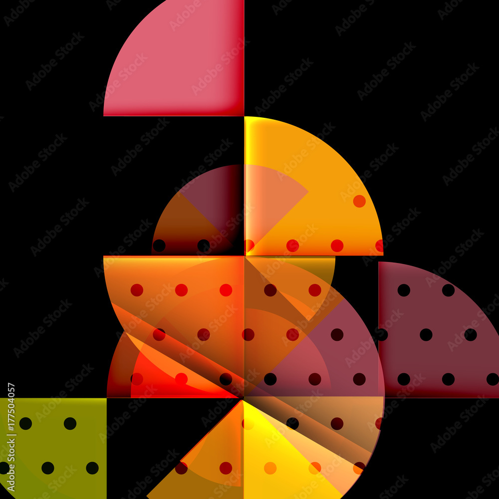 Circle elements on black background Circle elements on black background