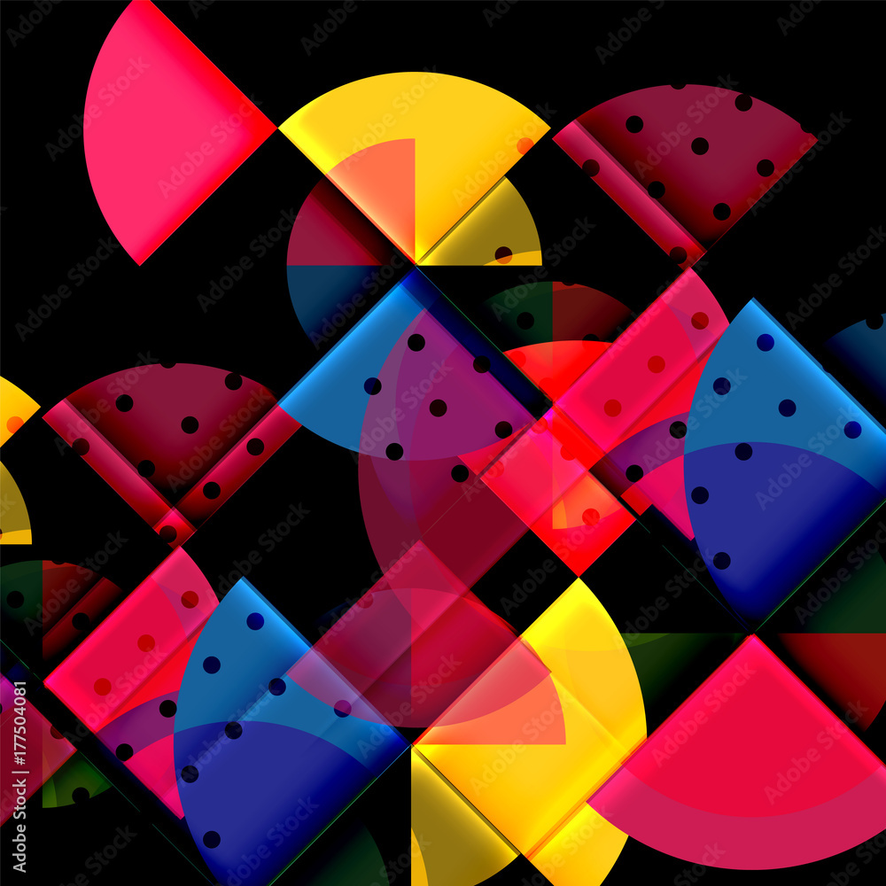 Circle elements on black background Circle elements on black background