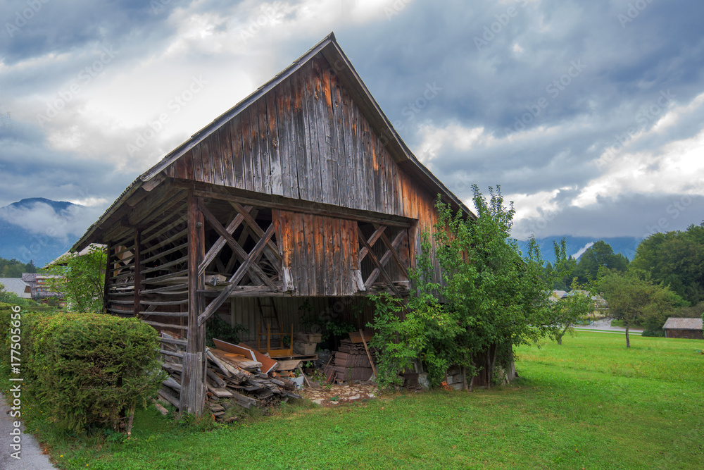 Typical traditional Alpine barn shed Typical traditional Alpine barn shed