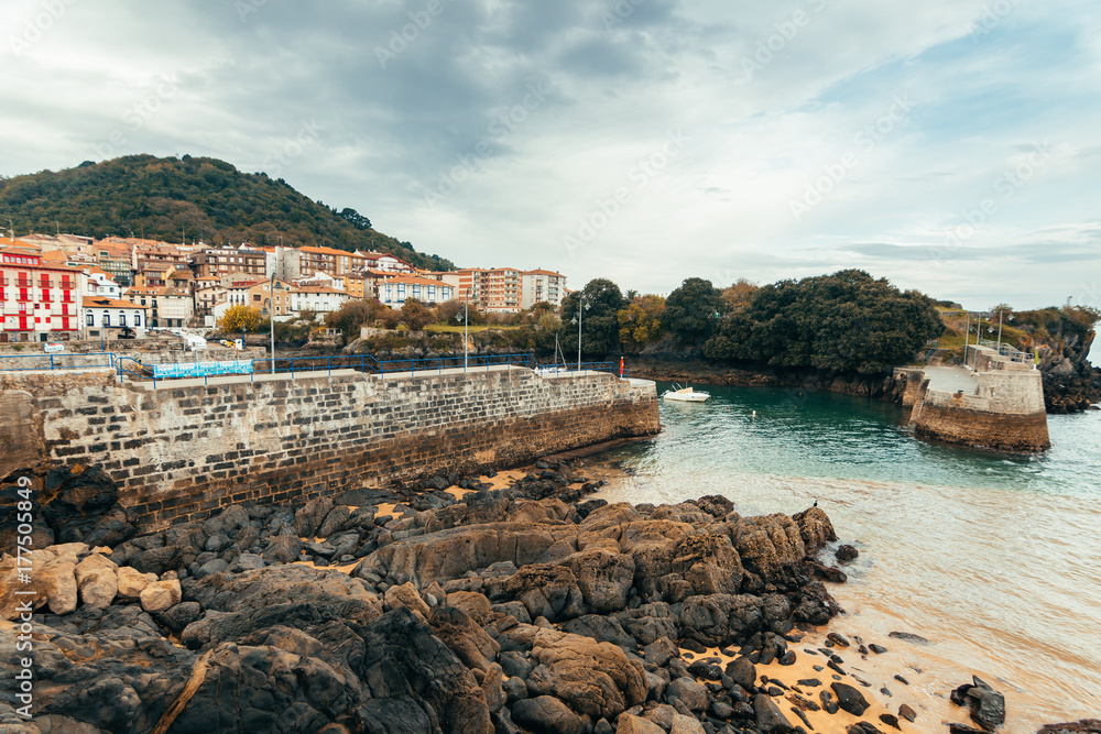beautiful fishing town of mundaka at basque country