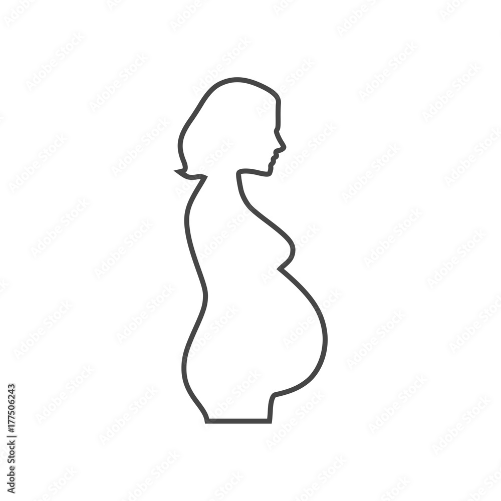 Silhouette pregnant woman - Illustration 