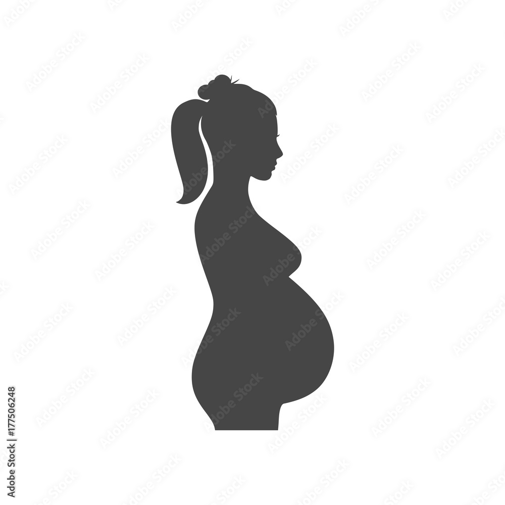 Silhouette pregnant woman - Illustration Silhouette pregnant woman - Illustration