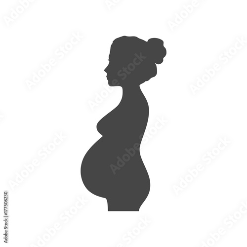 Silhouette pregnant woman - Illustration 