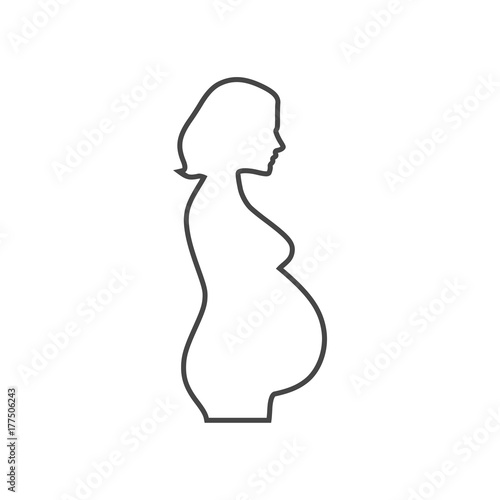 Silhouette pregnant woman - Illustration 
