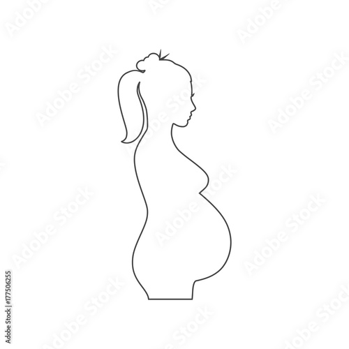 Silhouette pregnant woman - Illustration 