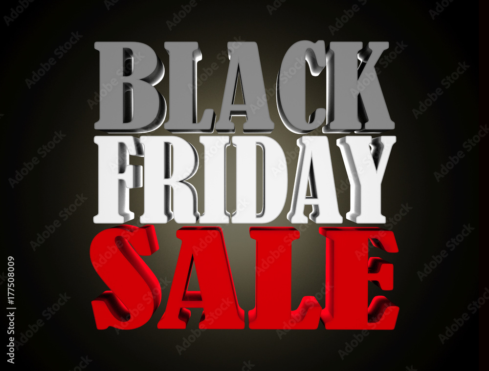 Black friday sale 3d text render isolated on black background Black friday sale 3d text render isolated on black background