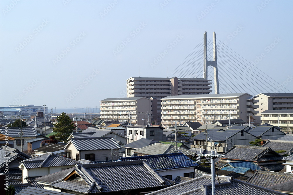 Naklejka premium 日本の地方都市 普通の景色