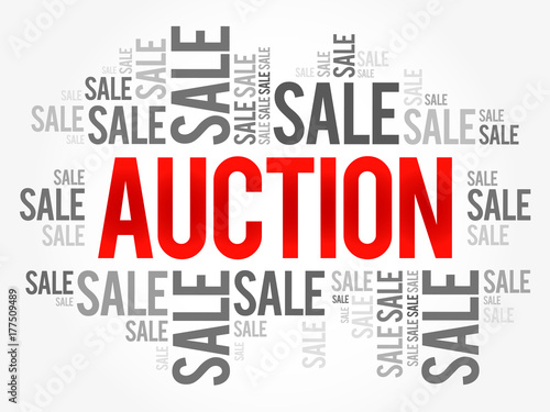 AUCTION words cloud, business concept background