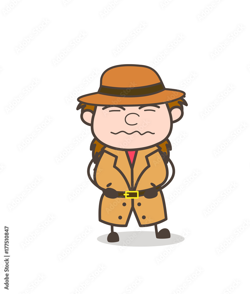 Confounded Face - Female Explorer Scientist Cartoon Vector