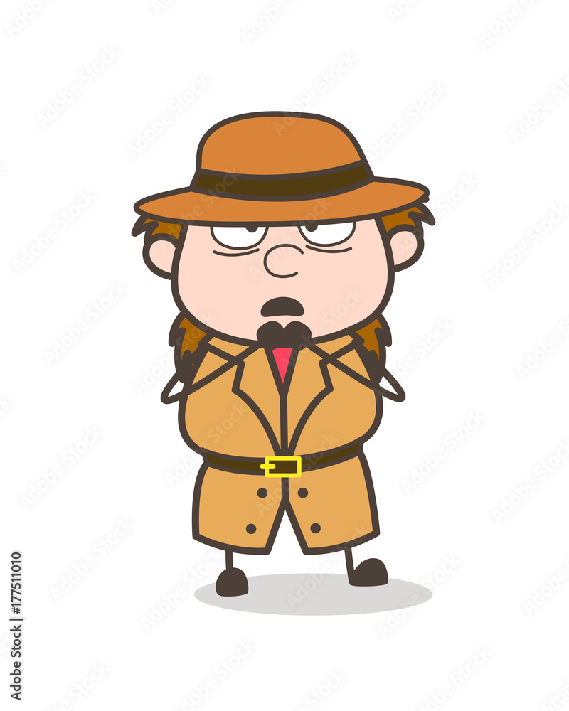 Worried Person - Female Explorer Scientist Cartoon Vector Worried Person - Female Explorer Scientist Cartoon Vector