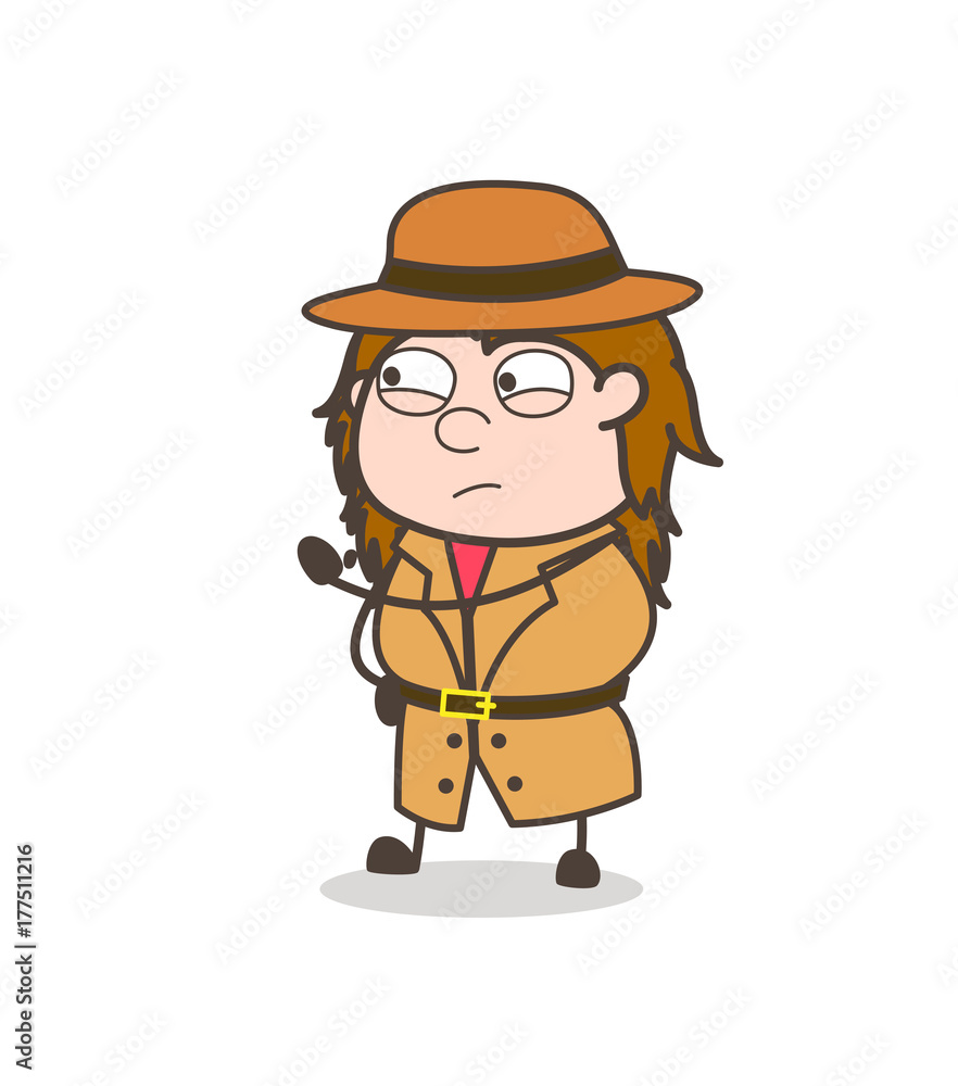 Hand Gesture in Aggression - Female Explorer Scientist Cartoon Vector Hand Gesture in Aggression - Female Explorer Scientist Cartoon Vector