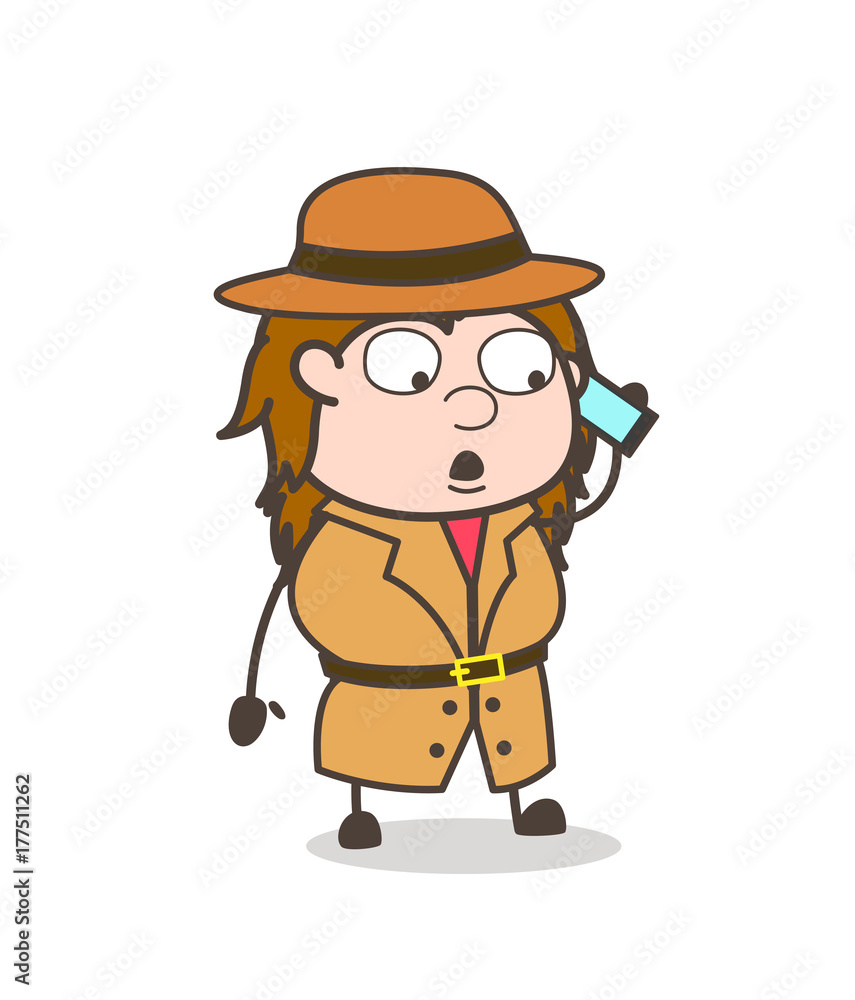 Telecommunication - Female Explorer Scientist Cartoon Vector Telecommunication - Female Explorer Scientist Cartoon Vector