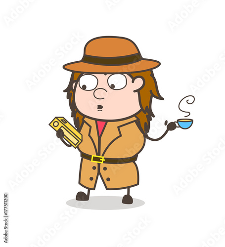 Breaktime - Female Explorer Scientist Cartoon Vector